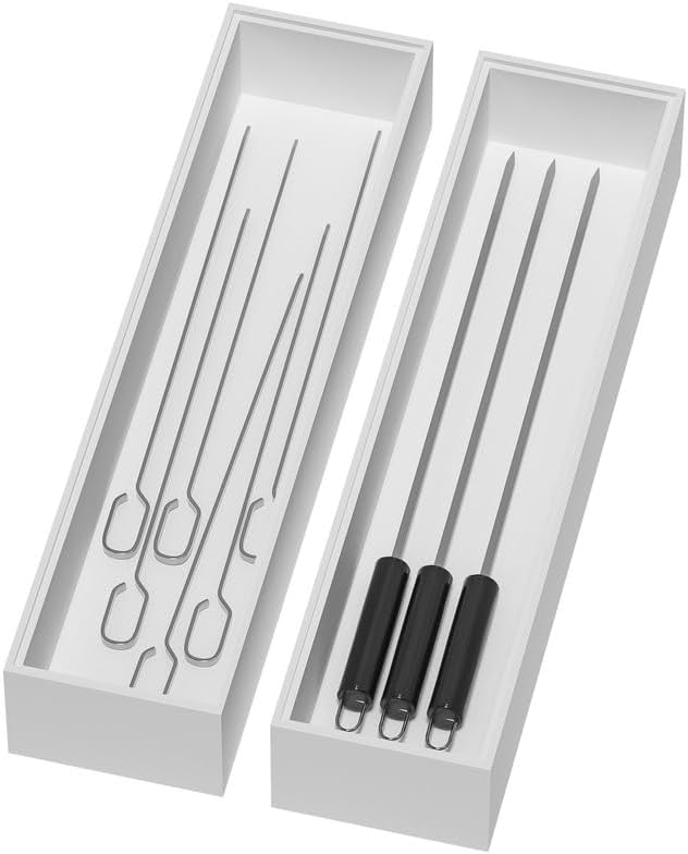 Lixple Bamboo Kitchen Drawer Organizer, 2 Pack, 12" x 3" x 2",...
