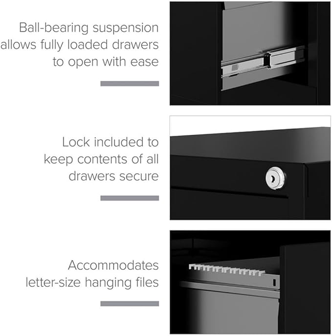 Scranton and Co 22" Deep 4 Drawer Letter File Cabinet in Putty, Fully Assembled - Image 9
