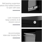 Scranton and Co 22" Deep 4 Drawer Letter File Cabinet in Putty, Fully Assembled - Image 9