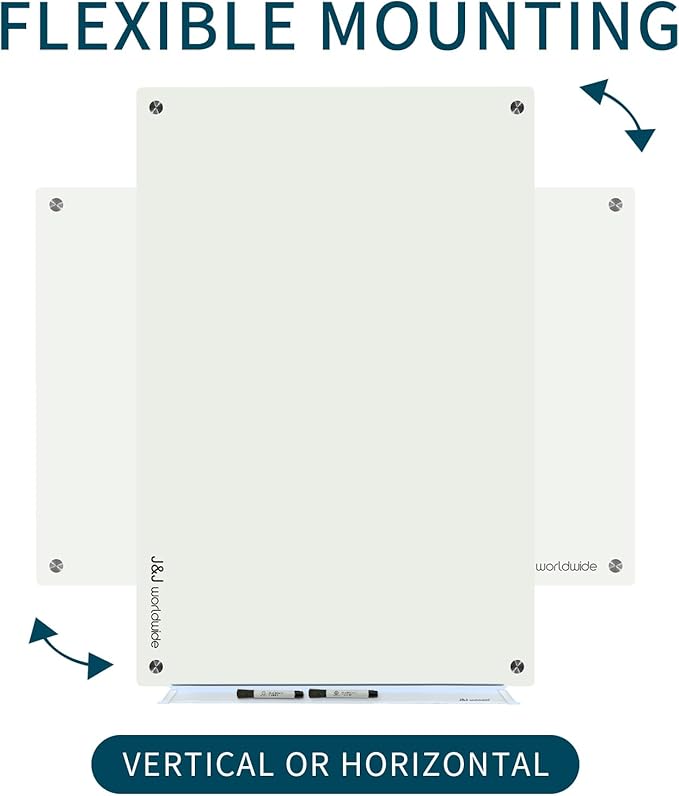 Magnetic Whiteboard, Glass Dry Erase Board 4' x 3' White Surface, Home School - Image 7