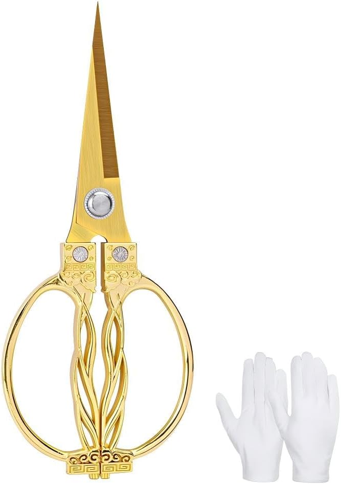 Large Ribbon Cutting Scissors, Heavy duty gold stainless steel scissors by Unknown