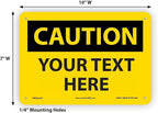 Custom OSHA Style Caution Sign 7" x 10" Plastic Sign, Customizable "Your Text - Image 6