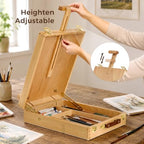 wooden tabletop easel, adjustable sketch box easel with, package contents