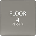 Clean Grey ADA Floor 4 Sign by ADACentralSigns