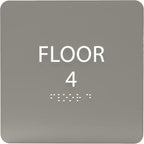 Clean Grey ADA Floor 4 Sign by ADACentralSigns