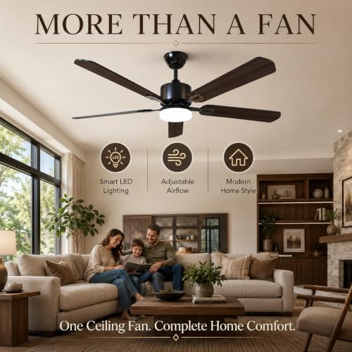 42 inch ceiling fans with lights and remote shown in use