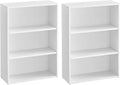 VASAGLE Set of 2 Bookshelves, 23.6 Inches Wide, 3-Tier Open Bookcases by VASAGLEbySONGMICSHOME