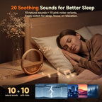 vivilumens sunrise alarm clock with sound machine & showing dimensions