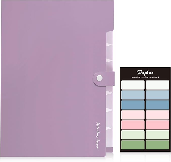 SKYDUE File Folder with Labels, Accordion File Organizer with 8 Pockets - Image 2