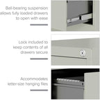 Scranton & Co 4-Drawer 22" Deep Letter Filing Cabinet in Black, Office - Image 6