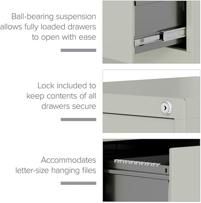 Scranton & Co 4-Drawer 22" Deep Letter Filing Cabinet in Black, Office - Image 6