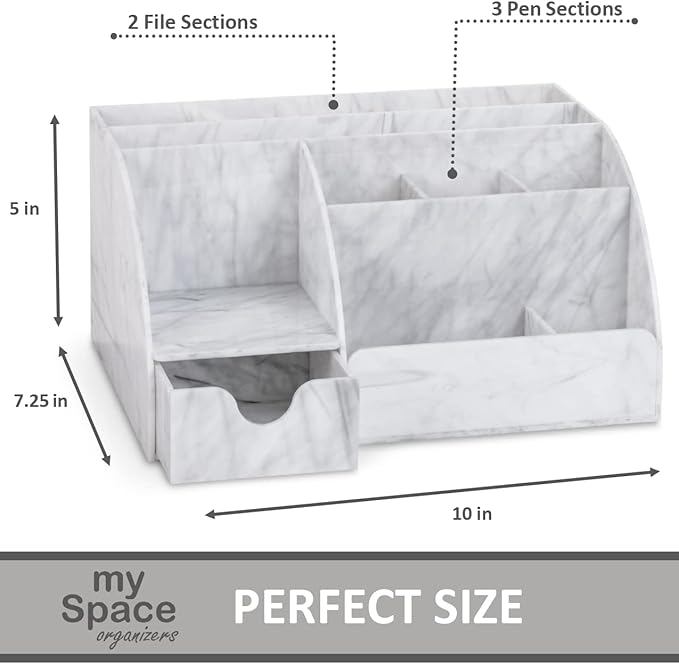 My Space Organizers Marble Desk Organizer - Image 4