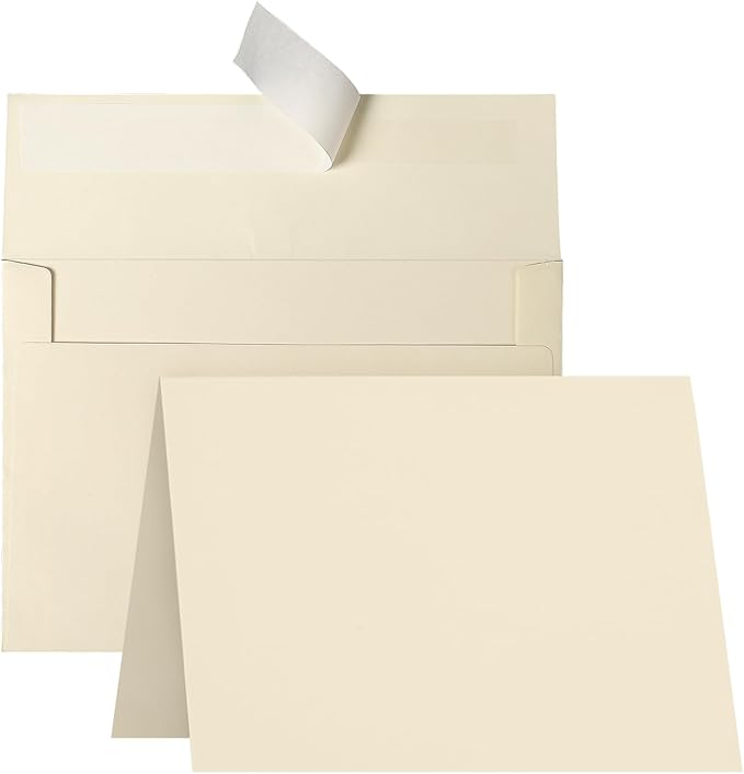 Goefun Cream Blank Cards and Envelopes, 5x7 Folded Ivory Cardstock and A7 by Goefun