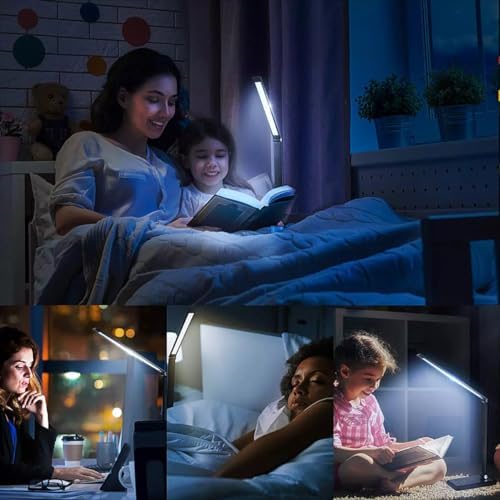 led desk lamp with wireless charger, usb charging on a desk or shelf