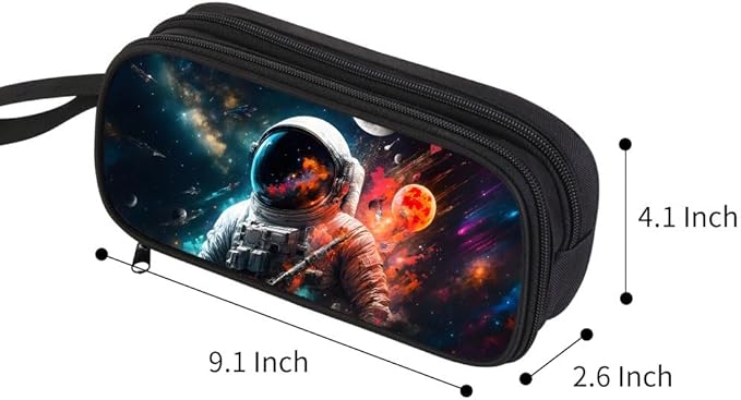HiGaits Pencil Case for Boys, Durable Pen Box Astronaut - Image 2
