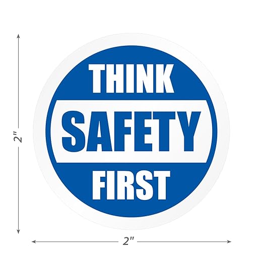 SmartSign Think Safety First Pack of 5 Hard Hat Labels | Retro-Reflective - Image 4