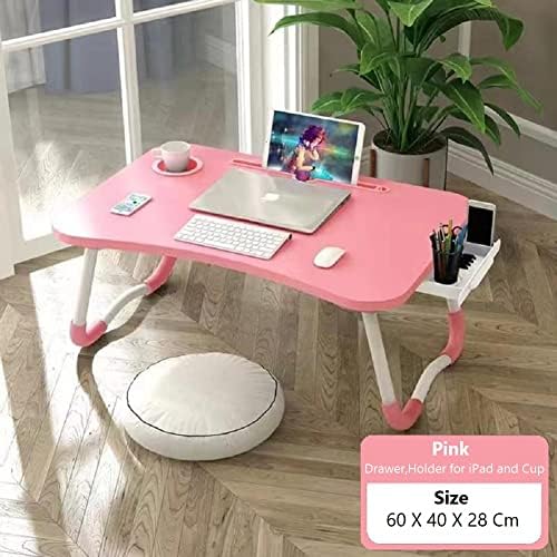 Laptop Bed Table, Foldable Laptop Desk Bed Tray with Storage Drawer, Lap Desk...