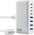 USB C Charger 200W USB C Charger Block, Upgraded GaN III 8-Port Fast Charging by GKUTW