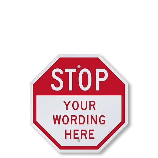 SmartSign Custom STOP Sign 12" x 12" 3M Engineer Grade Reflective Aluminum by SmartSign