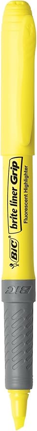 BIC Brite Liner Grip Highlighters, Chisel Tip, 5-Count Pack of Highlighters - Image 2