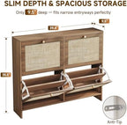 nicetree shoe cabinet storage for entryway, 4-flip drawer shown in use