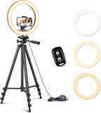 Sensyne 12'' Ring Light with 50'' Extendable Tripod Stand, LED Circle Lights by sensyne
