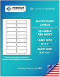 Premium Label Supply White Sticker Address Labels – 3" x 1" – Laser/Inkjet by PremiumLabelSupply