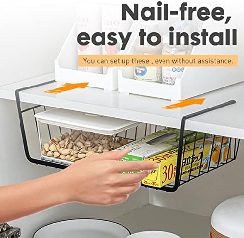 Under Shelf Basket Storage, Steel Under Shelf Hanging Wire Baskets Shelves fo...