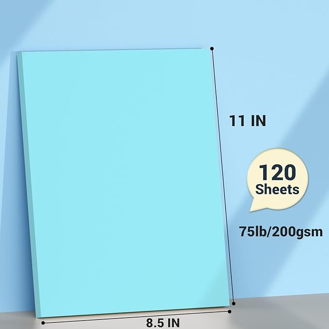 Cardstock 8.5 x 11, Thick Printer Paper 75 lb/200 gsm, 120 Sheets Card Stock - Image 2