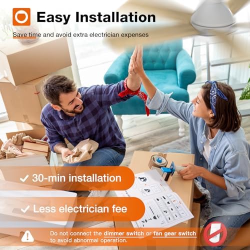 addlon 42 inch white low profile ceiling fans, front angle view