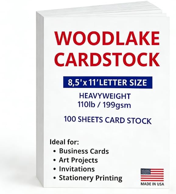 White Cardstock Printer Paper 8.5 x 11 – 100 Sheets, 110LB/199 GSM Heavyweight by Unknown