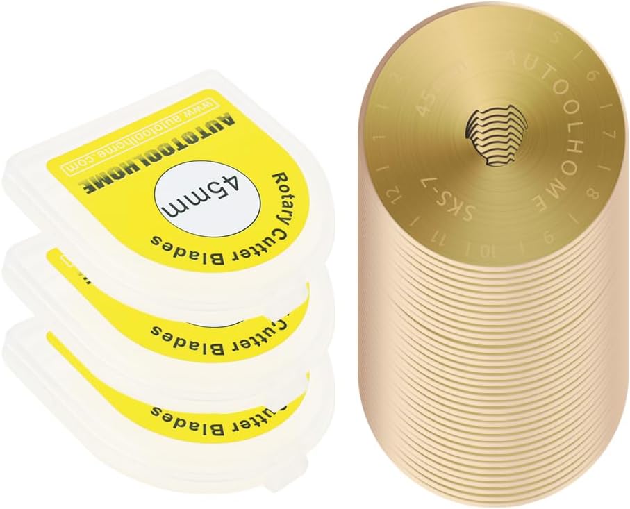 Titanium Coated 45mm Rotary Cutter Blades 50 Pack Rotary Blades for Fabric