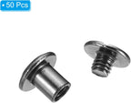 PATIKIL 50 Sets Chicago Screws, M5x6mm Chicago Screws Phillips Binding Post Screw Bolts Leather Rivets Fasteners Connectors Steel for Leather Belt Scrapbook Photo Albums, Black