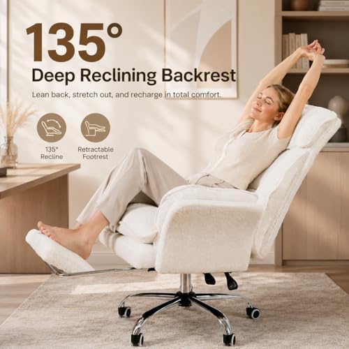 Big and Tall Office Chair with Footrest & Flip Armrests