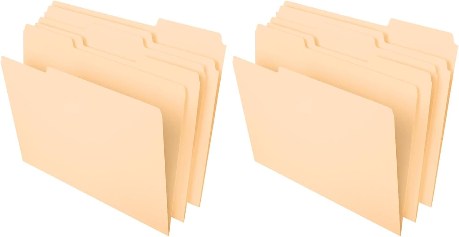 Pendaflex File Folders,Durable Manila Folders,Letter Size (8.5" x 11"),3 Top Tabs for Easy Labeling,Everyday Filing Essential for Offices,Classrooms&Home Document Organization,100 Count (Pack of 2)