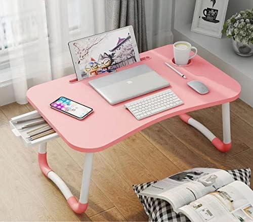 Laptop Bed Table, Foldable Laptop Desk Bed Tray with Storage Drawer, Lap Desk...