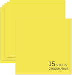 15 Sheets Yellow Cardstock 12"x12", 250gsm/90lb Heavyweight Cover Cardstock by Bazyrock
