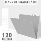 File Folder, PANDRI 120 Pack File Folder, 1/3 Cut Tab, Letter Size, Filing - Image 5