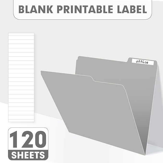 File Folder, PANDRI 120 Pack File Folder, 1/3 Cut Tab, Letter Size, Filing - Image 5