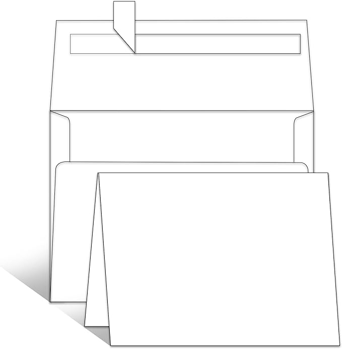 Goefun Blank White Cards with Envelopes 4 x 6 Folded Cardstock and A6 Envelopes by Goefun