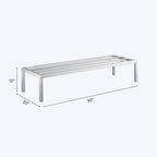 60'' x 20'' x 12'' aluminum welded nsf showing dimensions