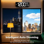 jall 16" large digital wall clock with rgb showing dimensions
