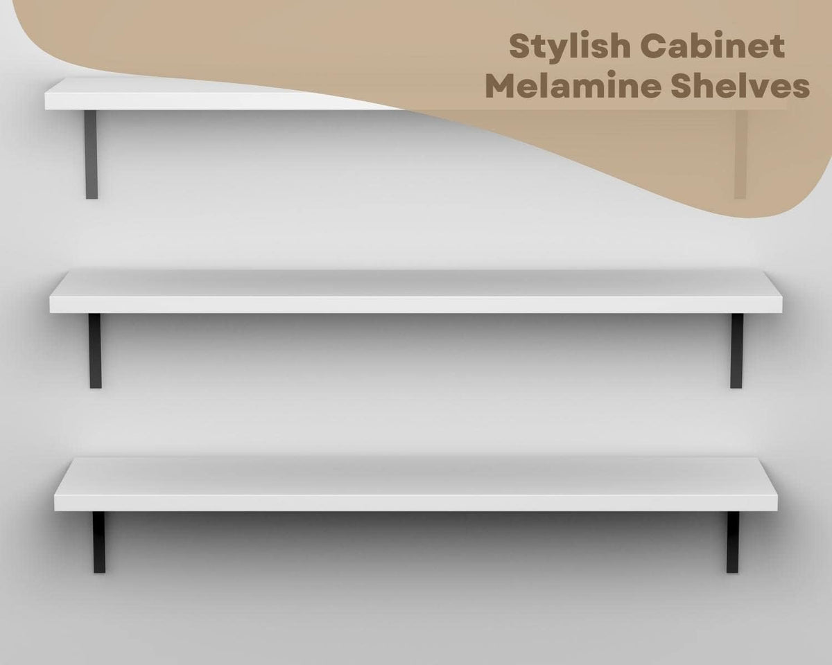White Cabinet Shelves, Melamine 1/2'' Thick, Custom, Cut to Size. (10...