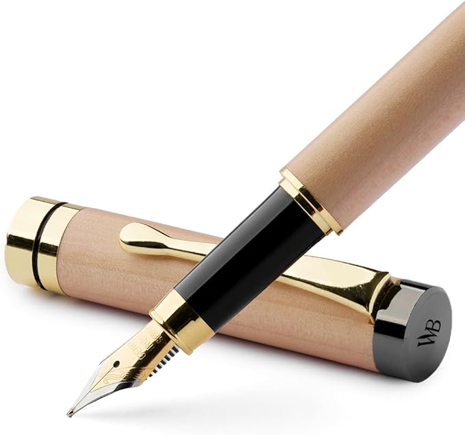 Wordsworth & Black Fountain Pen Set, Luxury Bamboo Wood by WordsworthBlack