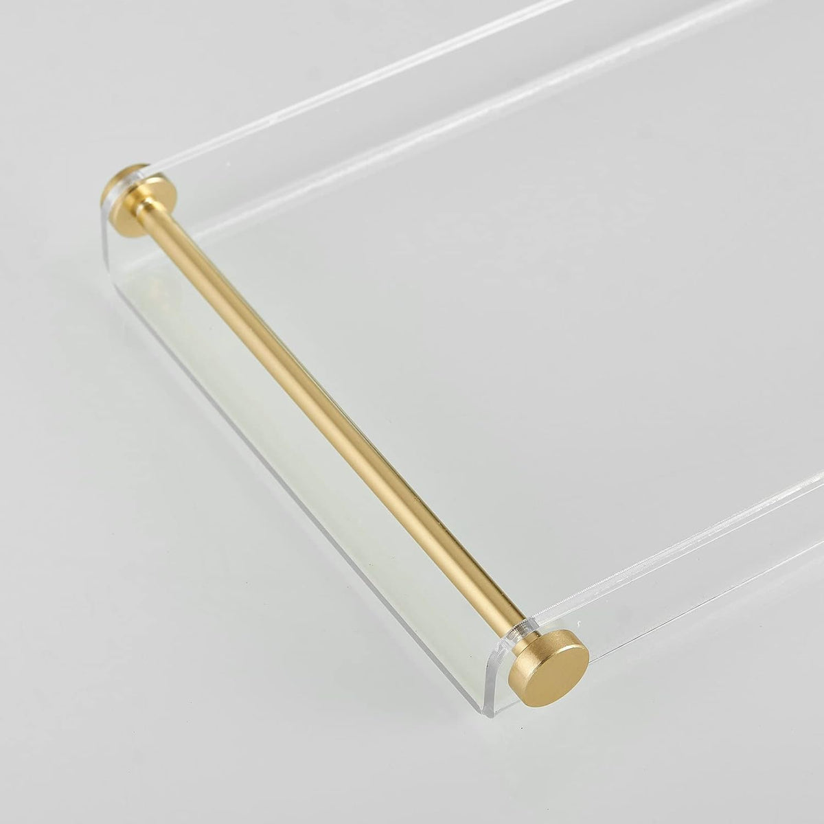 Beelee Clear Acrylic Bathtub Tray, Gold Rail Waterproof Tub Caddy Accessory
