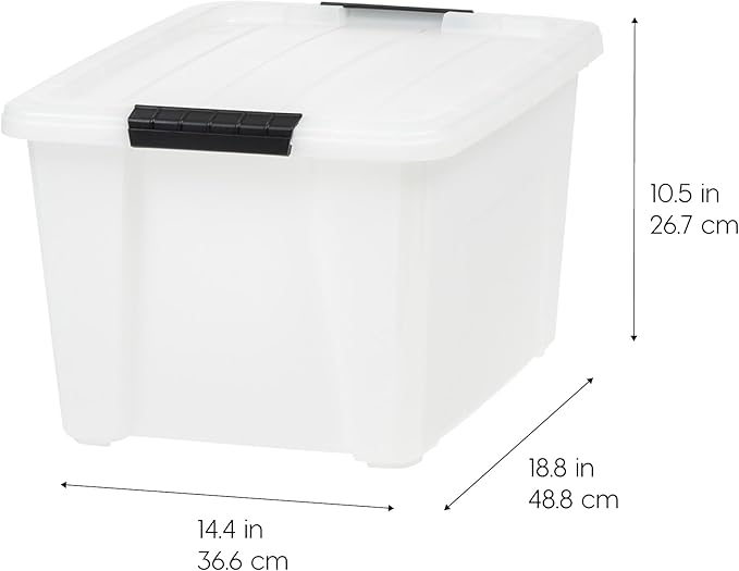 IRIS USA 33 Qt Stackable Plastic Storage Bins - Image 4