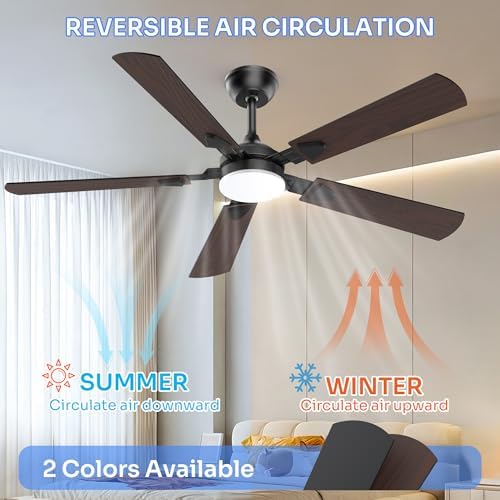 ceiling fans with lights, 52 inch modern ceiling, close-up detail
