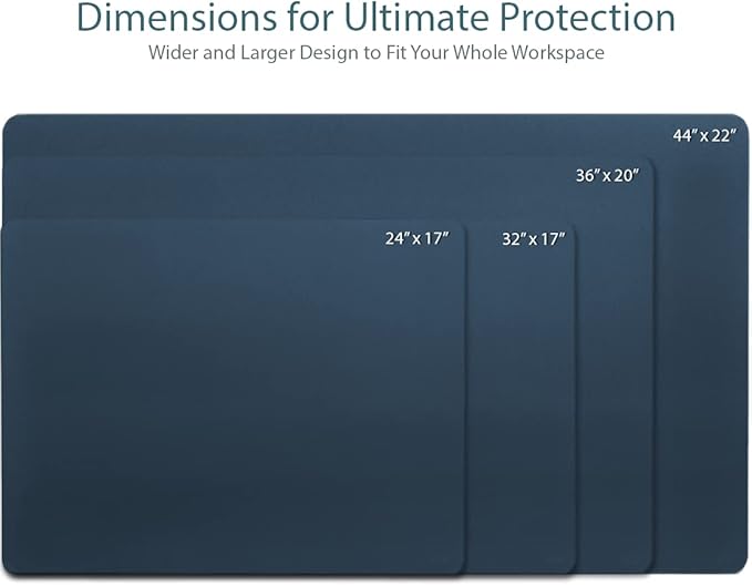 Vine Creations Leather Desk Mat Large 44" x 22", Desk Protector Mat, PU Leather - Image 2