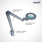 Neatfi XL Bifocal LED Magnifying Lamp, 7-Inch Acrylic Lens, 5D/20D Magnification - Image 5