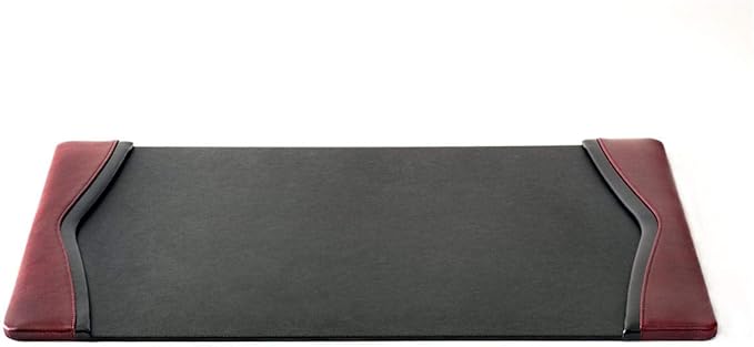 Dacasso Burgundy Leather 25.5" x 17.25" Side Rails Desk Pad - Image 4